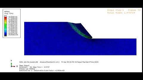 Plastic strain at integration points (PEMAG) development for Soil Slope in Abaqus by SSR Method