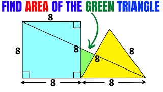 Find area of Green shaded Triangle | Square and Equilateral triangle | Important skills explained