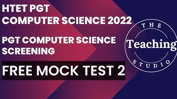 htet pgt computer science 2022 | pgt computer science screening | free mock test 2