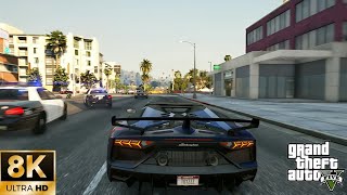 Grand Theft Auto 5 Redux Ultra Graphics Lamborghini Aventador SVJ #gameplay