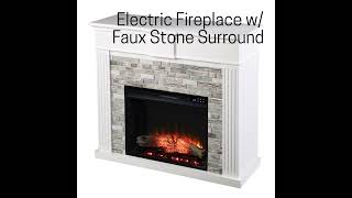 Southern Enterprises Bondale White Touch Screen Electric Fireplace - The Classy Home