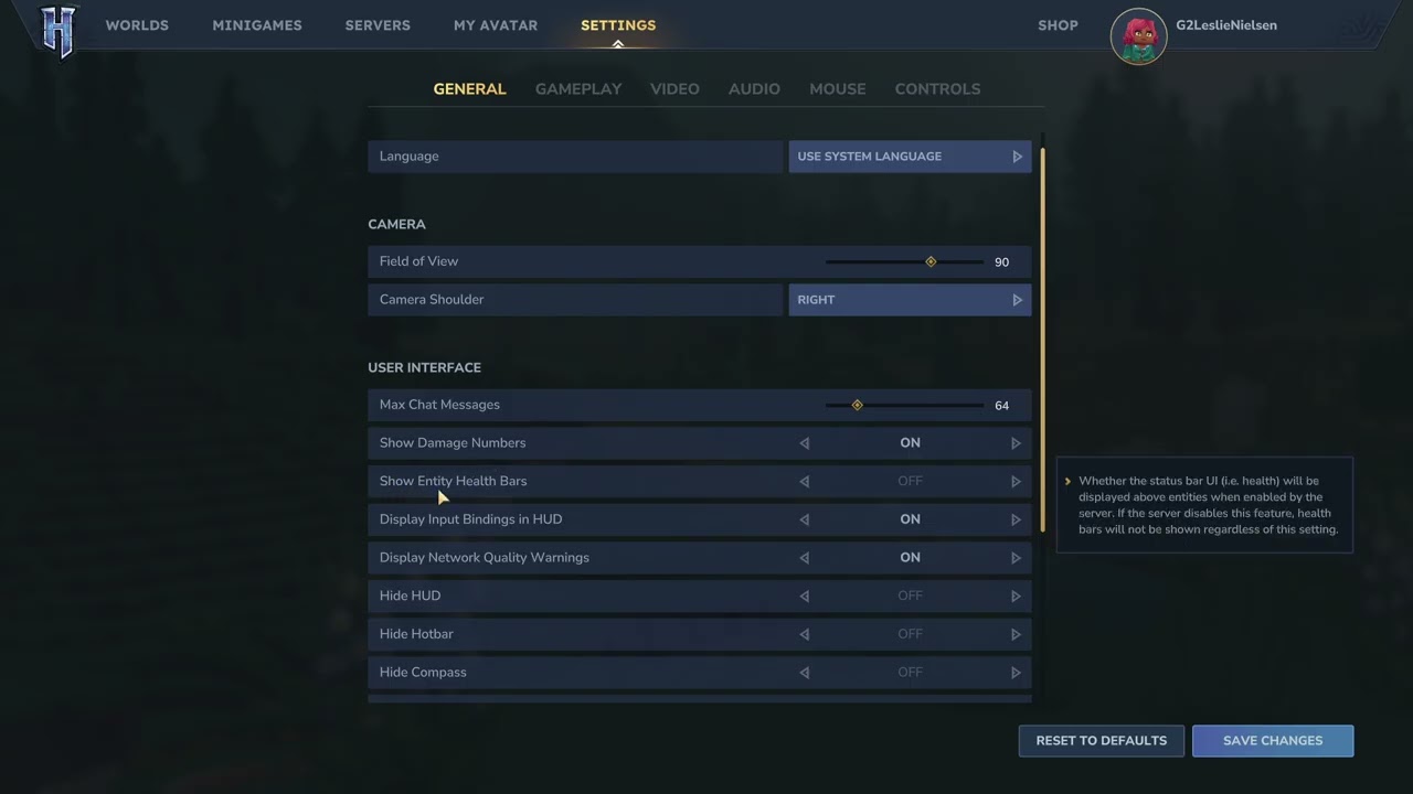 Hytale: Как включить индикатор здоровья сущностей