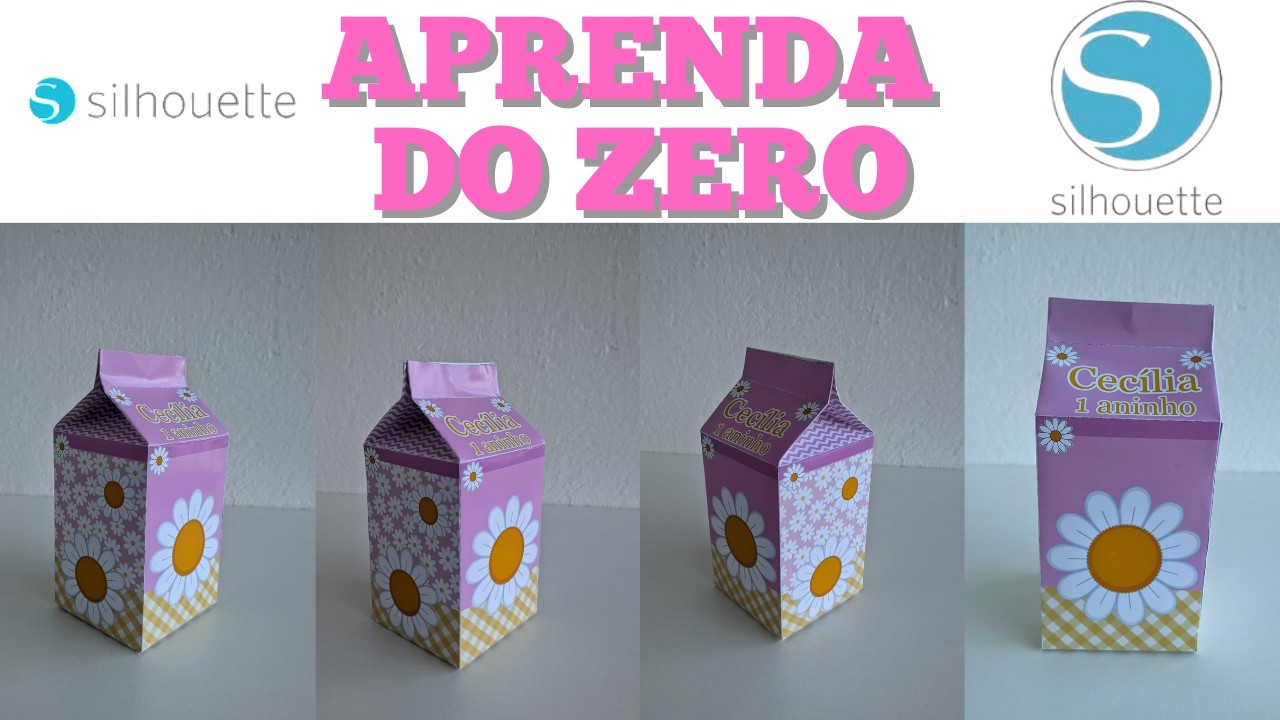 Como Criar Caixa Milk Tema Margarida 🌼 do Zero no Studio Silhouette  | Aula Avançada GRÁTIS