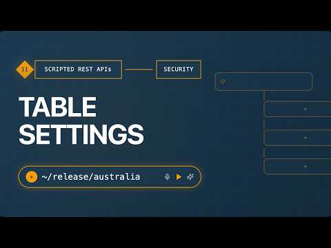 ServiceNow Scripted REST APIs (2026): 11 – Table settings