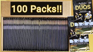 Opening 100 Packs of 202324 Upper Deck Tim hortons Greatest Duos Hockey Trading Cards!!