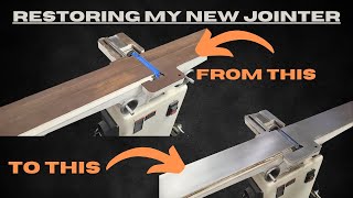 Restoring my rusty Jet Jointer and Sawstop table saw cast iron top to like-new condition.