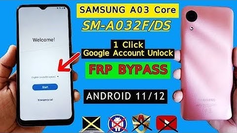 Samsung A03 Core FRP Bypass 2025, A032F Google Account Remove Without Pc