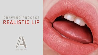 Hyperrealism lips drawing process | Digital Art | Realism | 逼真繪畫