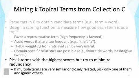 DATA MINING   3 Text Mining and Analytics   2 6 Topic Mining and Analysis Term as Topic