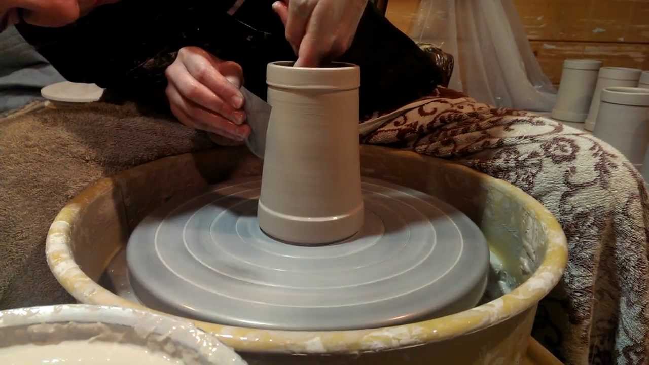 Throwing a Skull Mug on the Pottery Wheel - Step 1 - YouTube