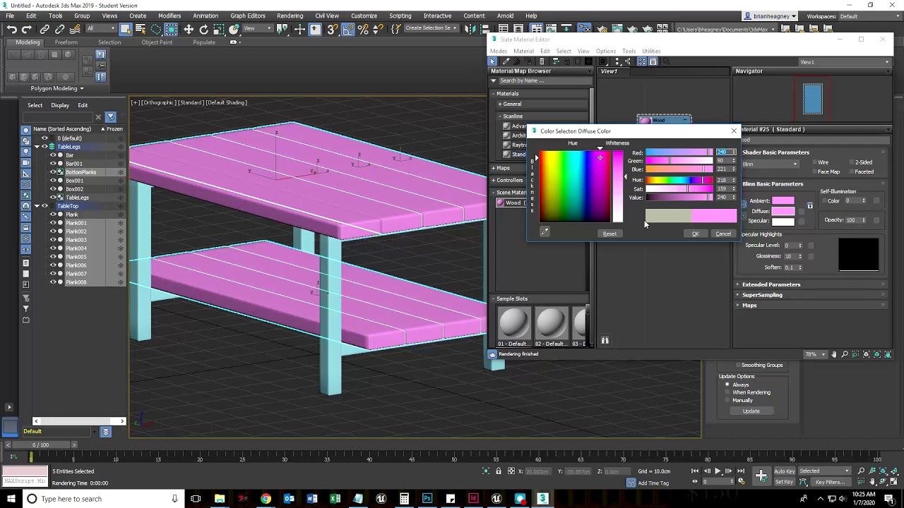 revidere Svag Afslut Modeling a table with 3ds Max 09: creating simple materials in 3ds Max -  YouTube