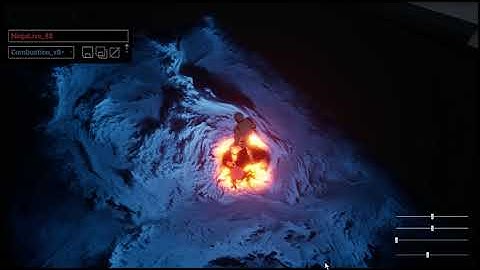 FluidNinja LIVE 0.9  - Test - Combustion 3 - moving light source - Unreal Editor [UE4]