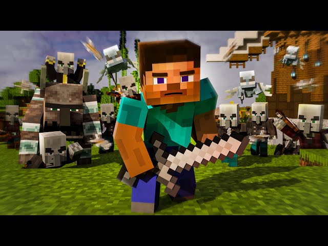 HERO Of THE VILLAGE - Alex and Steve life (Minecraft animation) class=