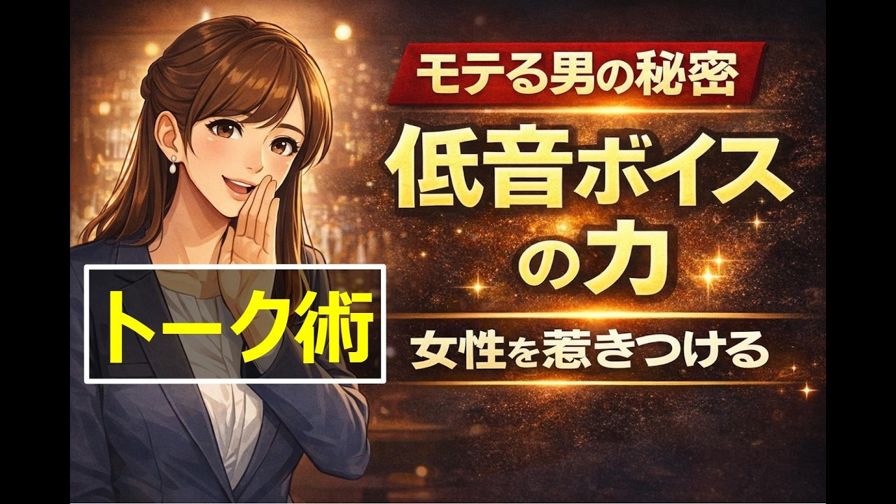 【奥手男性】イケメンより声が9割｜女性が無意識にドキッとする低音ボイスと話し方の秘密