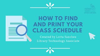 How to print your schedule from the MyHudson Portal