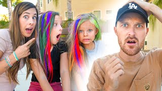 GETTING PAYBACK ON DAD WITH NEW HAIRSTYLE! (HAIR COLOR PRANK)