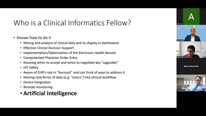 Introduction to Clinical Informatics and the American Medical Informatics Association (AMIA)
