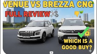 Venue 🆚 Brezza complete comparison ⚠️ #review #brezzacng #completereview #cng #venue2025 #maruti