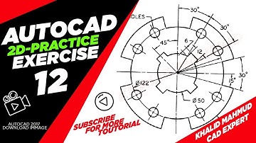 AutoCAD 2D Practice Drawing/Exercise-12/Basic & Advance Tutorial