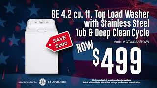 Rosner's - President's Day Sale:GE Top Load Washer 0:15