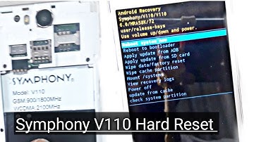 Symphony V110 Hard Reset, Unlock Password Pattern Lock