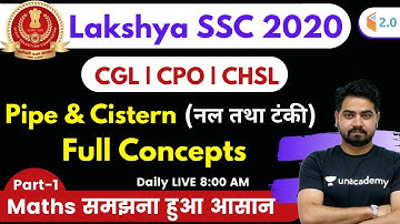 8:00 AM - SSC CGL, CPO, CHSL | Maths by Akash Sir | Pipe & Cistern