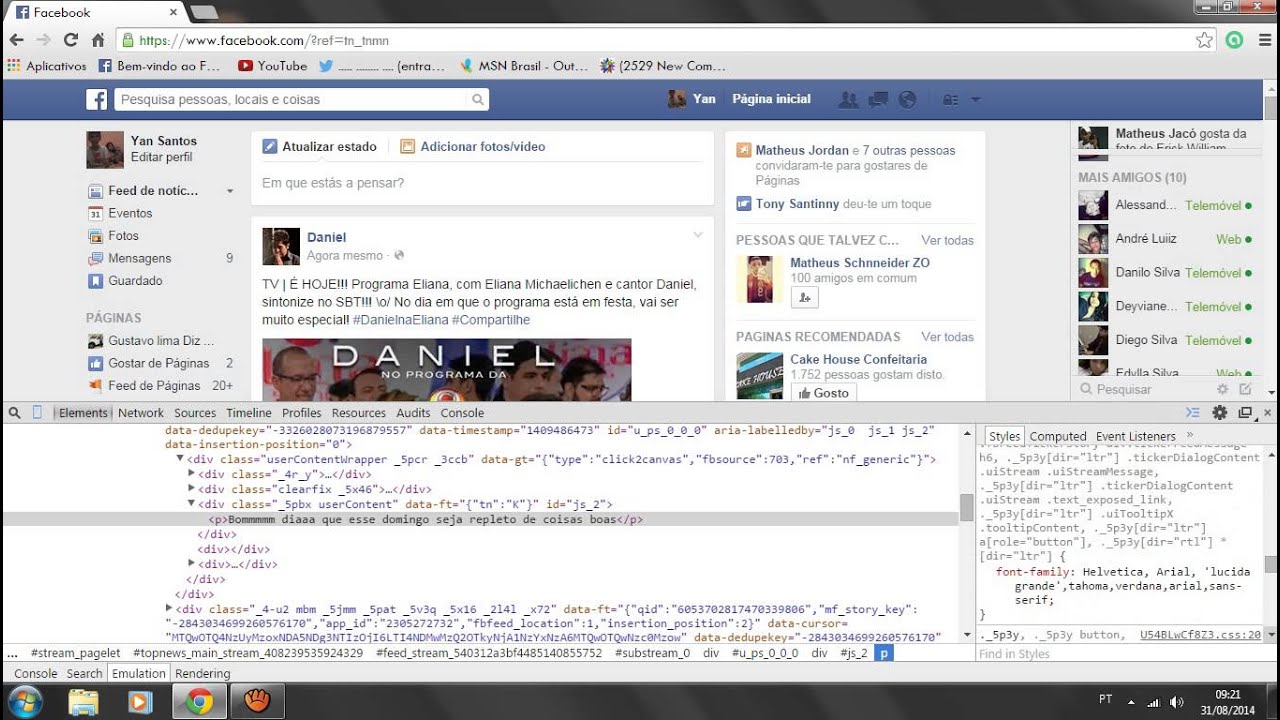 Como Mudar A Letra Do Facebook YouTube