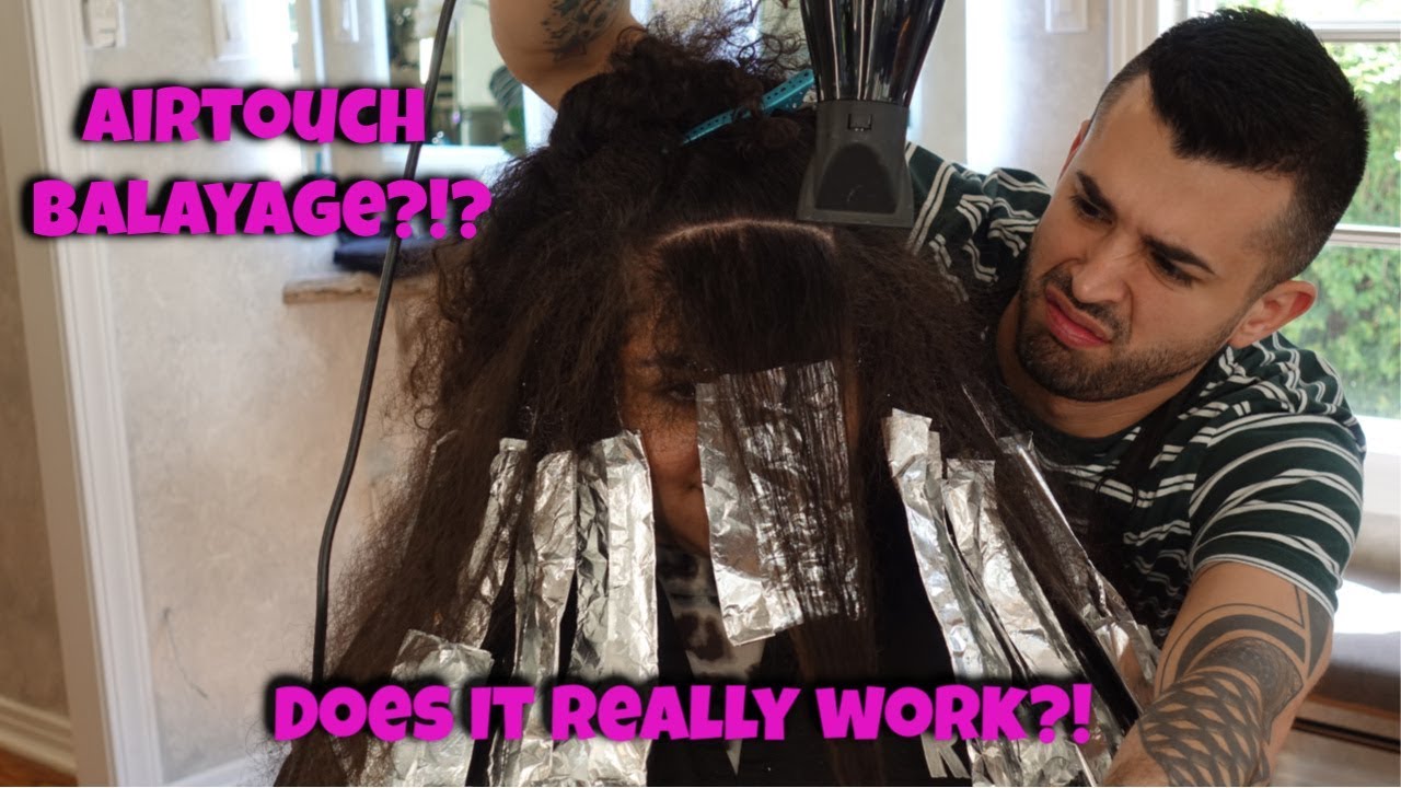 Airtouch Balayage?! On Curly Hair?! || Tutorial - YouTube