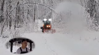 #378 When plowing snow becomes an adventure. Kubota LX2610 Compact Tractor. LX2980 Snow Blower.