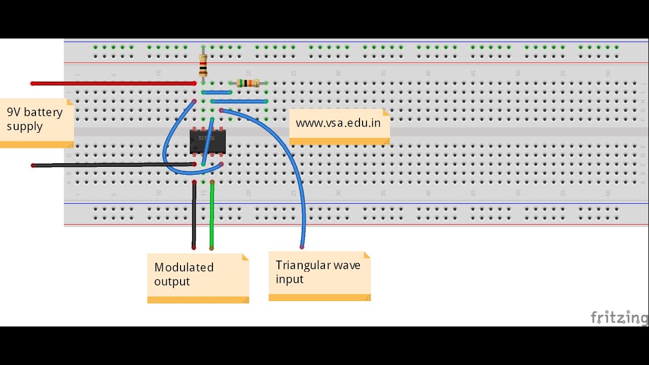 Practical Circuit of IC 555 Pulse Width Modulator - YouTube