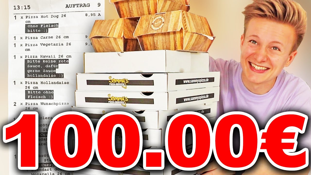 🍕🤑 ICH bestelle für 100,00€ PIZZA und überrasche meine FAMILIE!