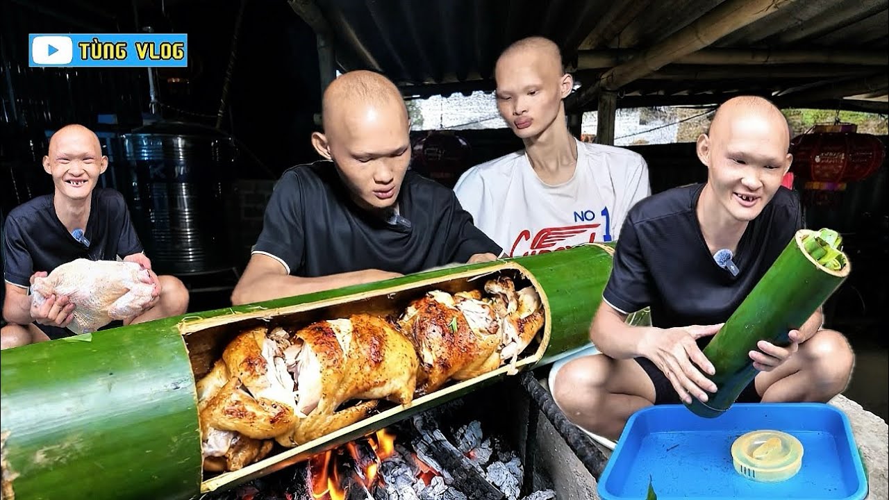 Làm Món Gà Nướng Ống Tre Và Canh Đắng siêu Ngon Cùng Hai Anh Em | TÙNG VLOG 