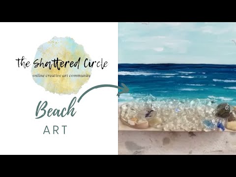 Beach Art (Glass & Resin Art Tutorial) - YouTube