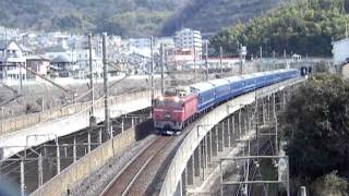 20120316　寝台特急日本海大阪行き(最終4002レ)　大津京～山科間通過