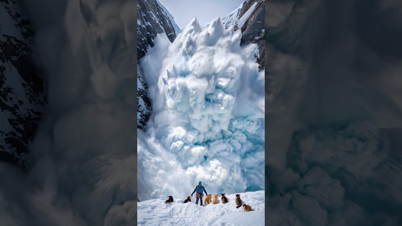 El alpinista y sus perros enfrentan la avalancha! 🧗‍♂️🐕😱