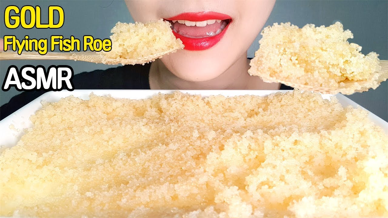 ASMR 날치알 골드(Flying Fish Roe) 리얼사운드 먹방 노토킹 이팅사운드 리뷰 | *NoTalking MUKPPO Eating Show KOREAN mukbang