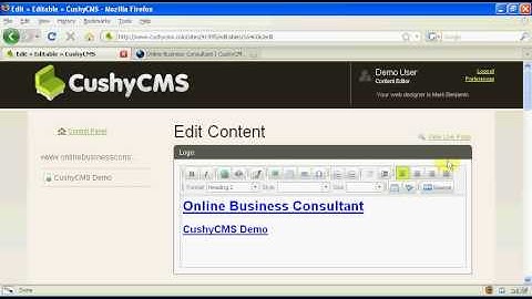 CushyCMS - making simple text changes