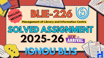 BLIE-226 Solved Assignment 2025-26 || IGNOU BLIS Solved Assignment 2025-26