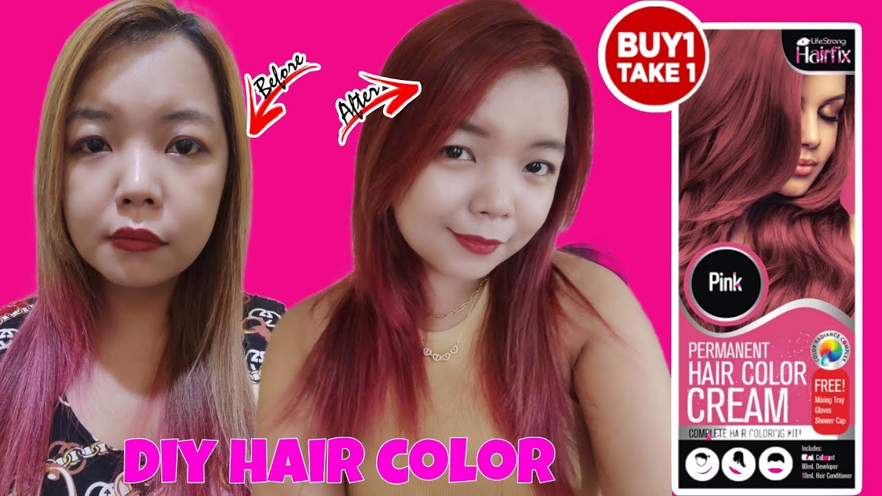 COLORING MY HAIR PINK 💓 HAIRFIX HAIR COLOR CREAM Jhenny Ilocto YouTube