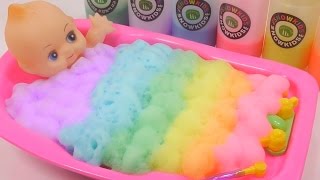 Baby Doll Bath Time Bubble Candy Play Doh Toy Surprise Eggs Toys