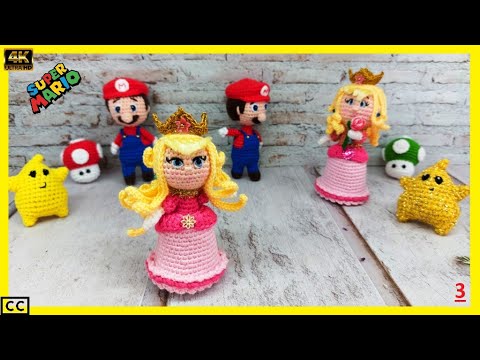 Amigurumi Prenses Bebek (mario peach princess) 3.bölüm (amigurumi saç peruk yapımı)