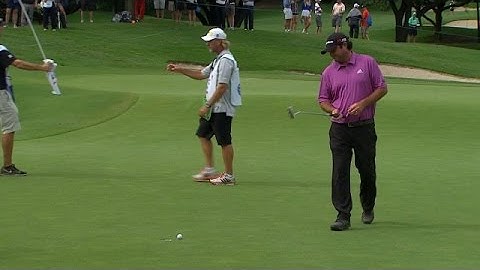 Steven Bowditch drives the green on the 323-yard par-4 11th hole at AT&T Byron Nelson