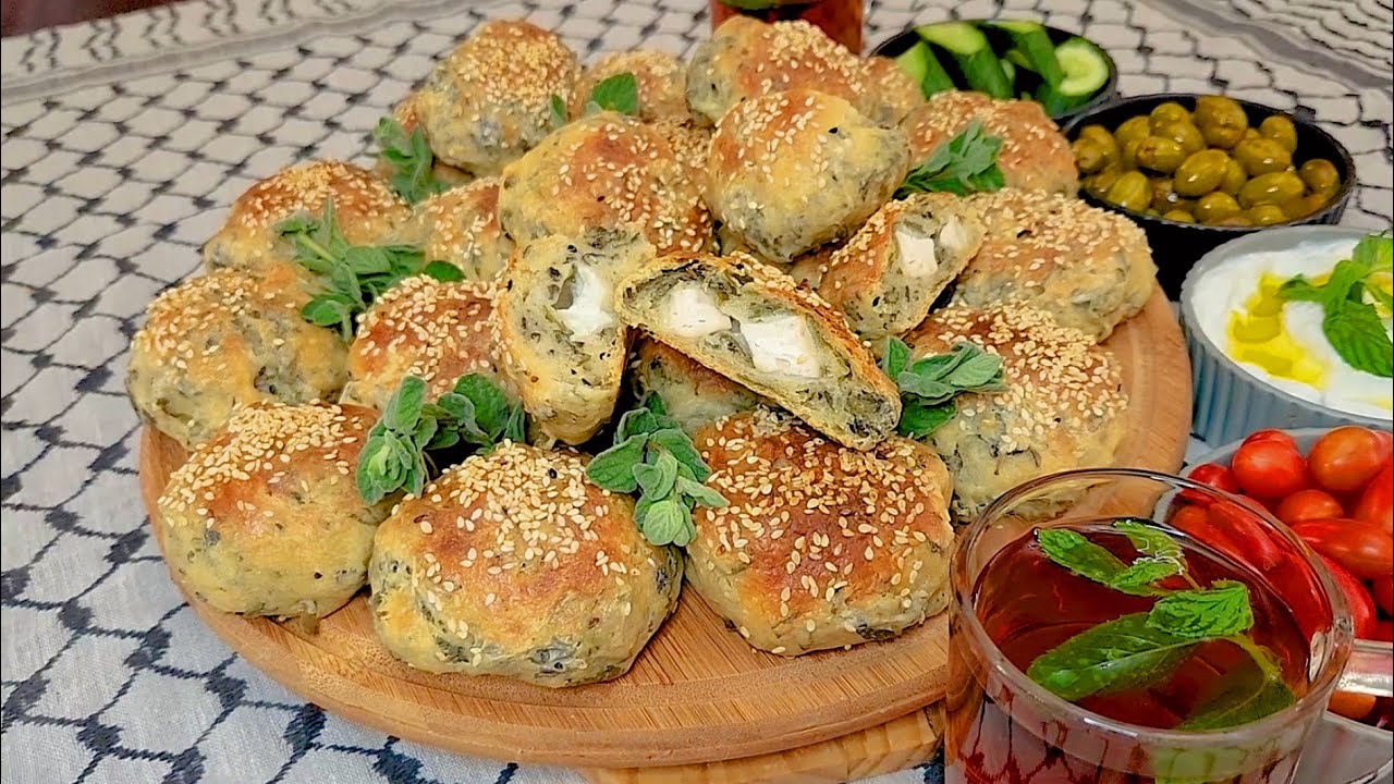 كرات الزعتر الأخضر الفلسطينية بالجبنة النابلسية