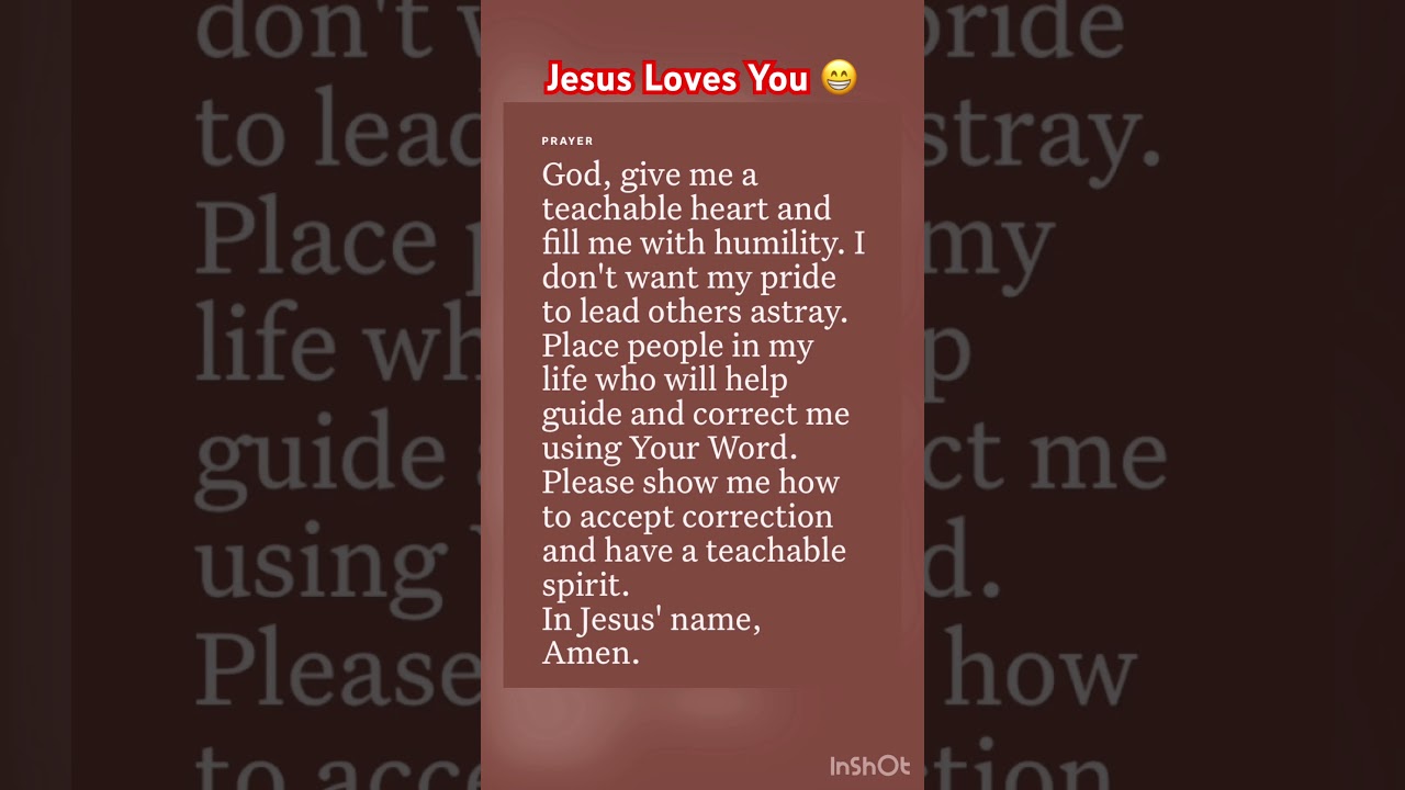 PRAYER FOR A TEACHABLE HEART 