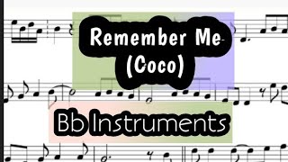 Remember Me Tenor Sax Soprano Clarinet Trumpet Sheet Music Backing Track Play Along Partitura Coco