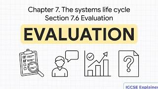 Chapter 7. The systems life cycle [Section 7.6 Evaluation]