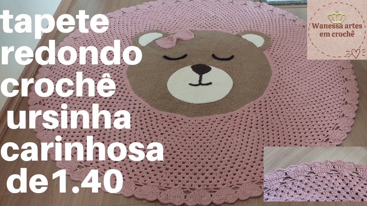 Tapete ursinha carinhosa PASSO A PASSO tapete redondo ursinha em crochê#feitoamao  #passoapasso