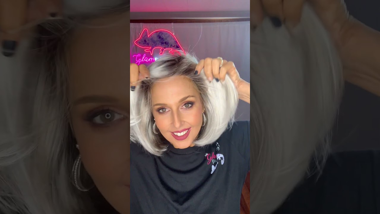 Wig Sale theglameleon.com Estetica try on. Synthetic Wig Reviews RH1488RT8 Sunlit Blonde Icy Shadow