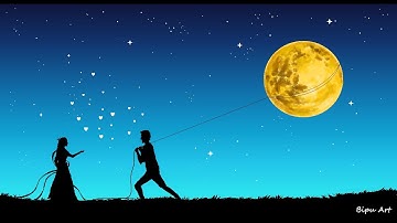 Couple Scenery Drawing on Ms Paint | Ms Paint Drawing | paint in computer | How to draw in Ms Paint