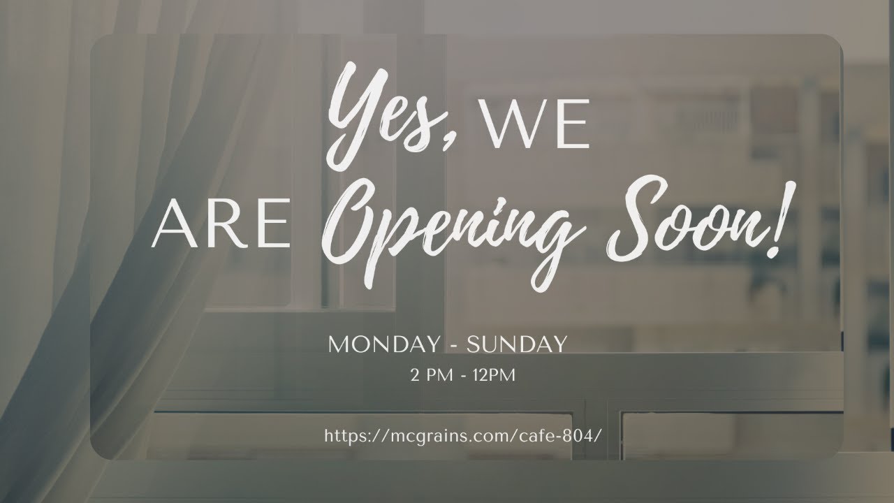 Cafe 804....we are opening soon - YouTube
